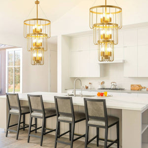 12-Light Farmhouse Staircase Chandelier Seus Lighting