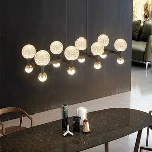 Modern Black Linear Dining Room Chandelier 12/16 Lights Seus Lighting