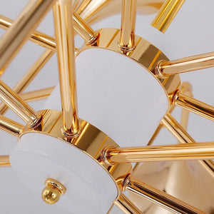 24-Light Unique Brass Trumpet Chandelier Light Seus Lighting