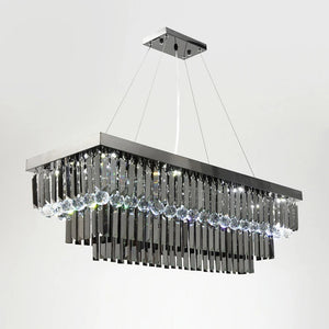 3 Tier Contemporary Rectangular Crystal Chandelier Seus Lighting