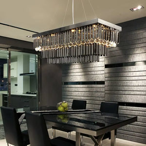 3 Tier Contemporary Rectangular Crystal Chandelier Seus Lighting