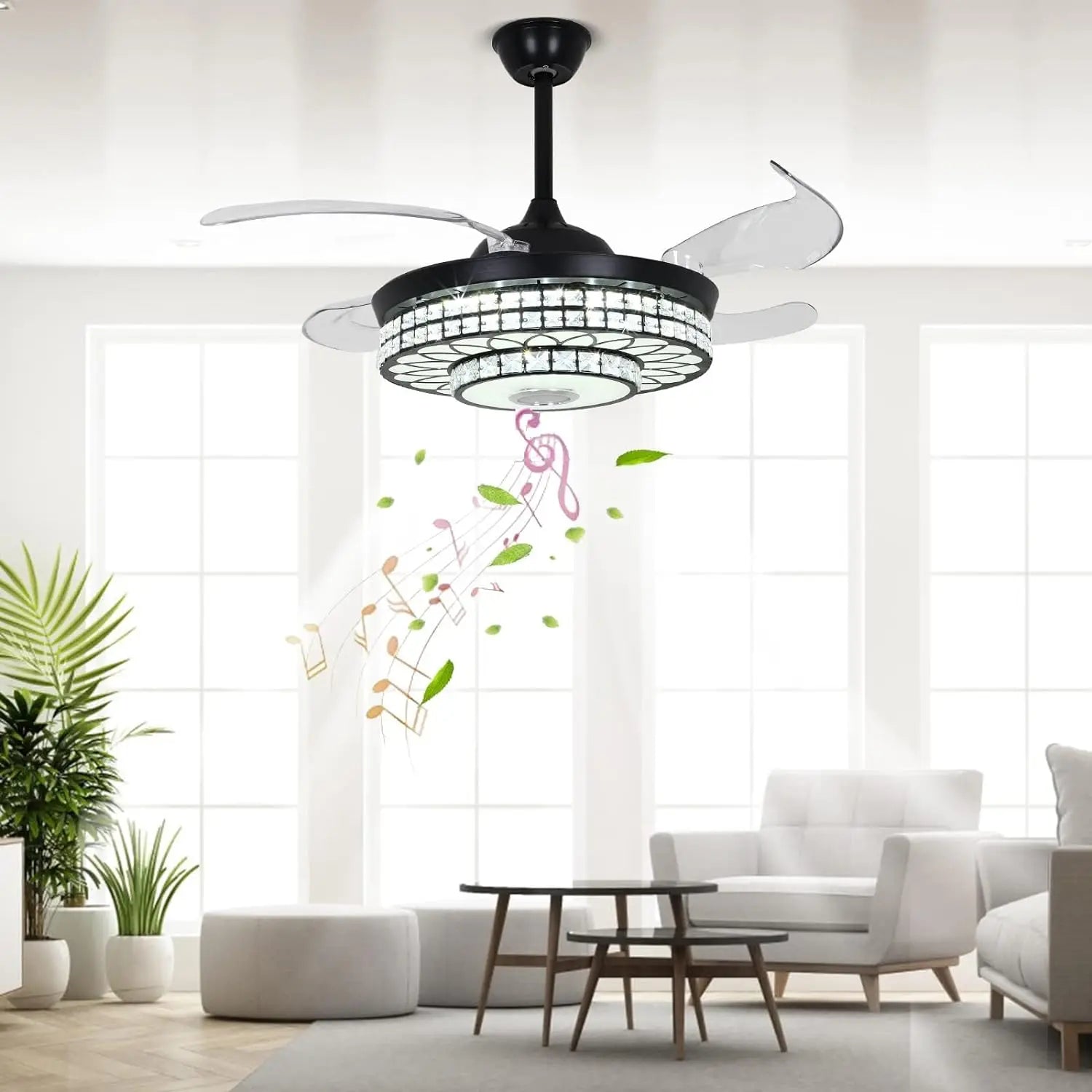 42’’ Ceiling Fan with Light and Bluetooth Speaker - Fans