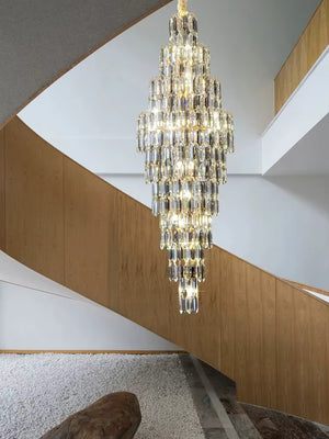 Anita Luxury Crystal Staircase Long Chandelier Seus Lighting