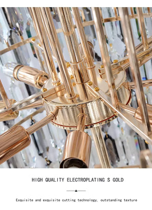 Anita Luxury Crystal Staircase Long Chandelier Seus Lighting