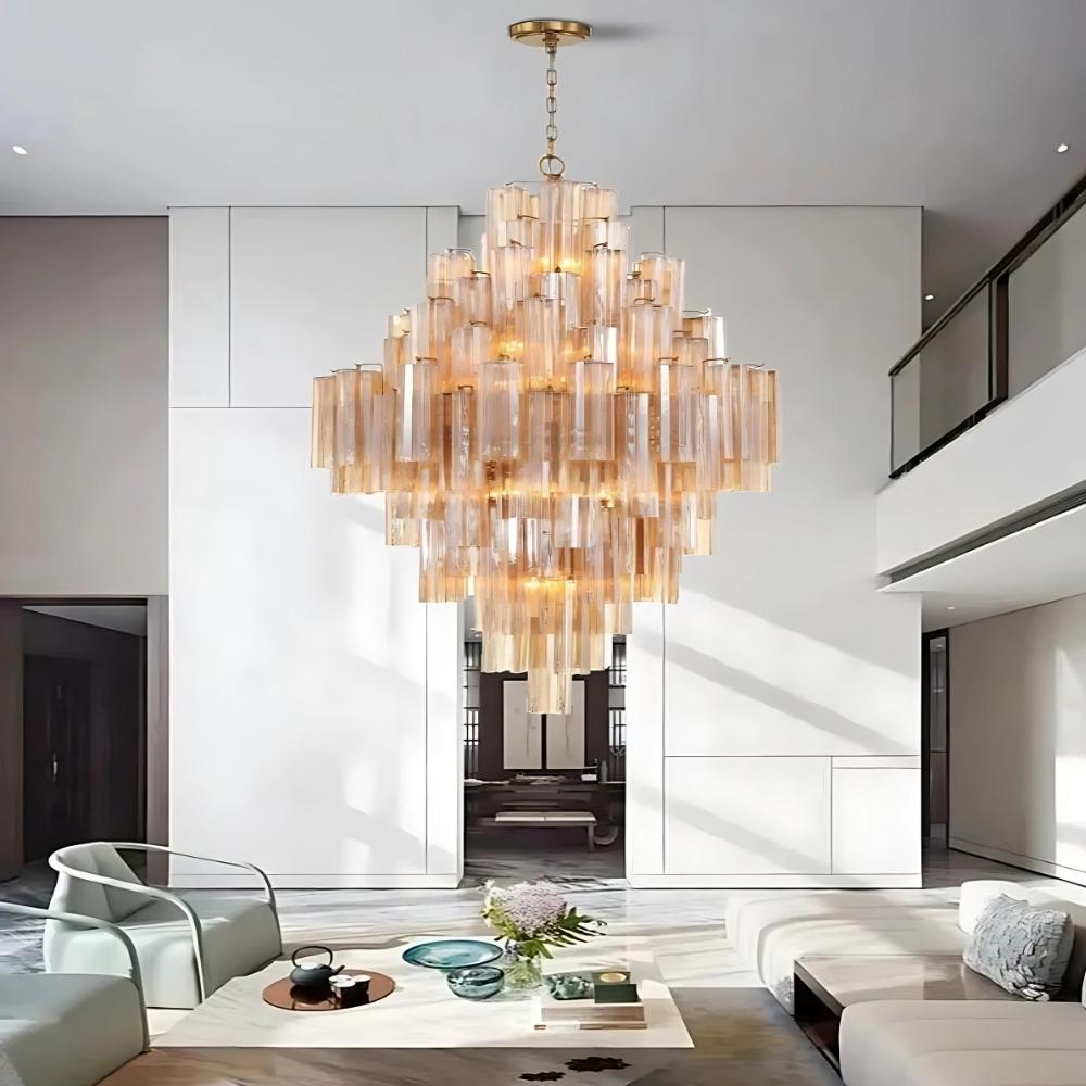 Arcdeco Large Glass Chandelier Seus Lighting