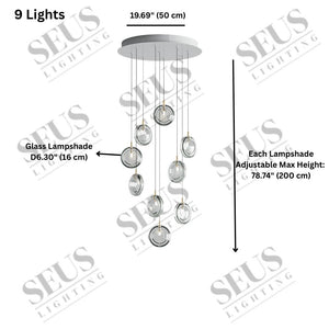 Arcli Contemporary Glass Cluster Chandelier Seus Lighting