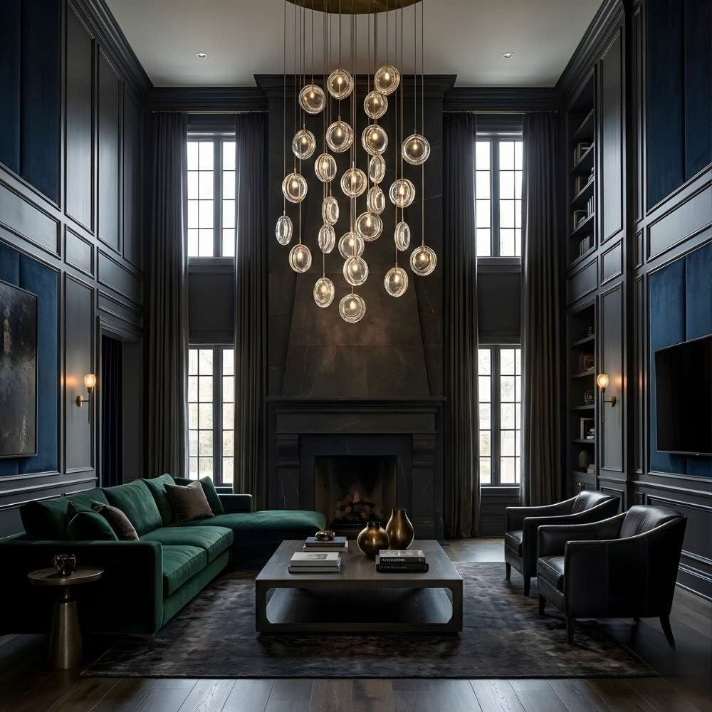 Arcli Contemporary Glass Cluster Chandelier Seus Lighting