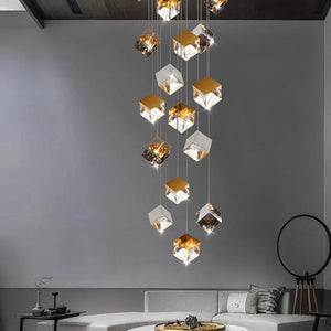 Aren Cube Large Pendant Light For High Ceilings Seus Lighting