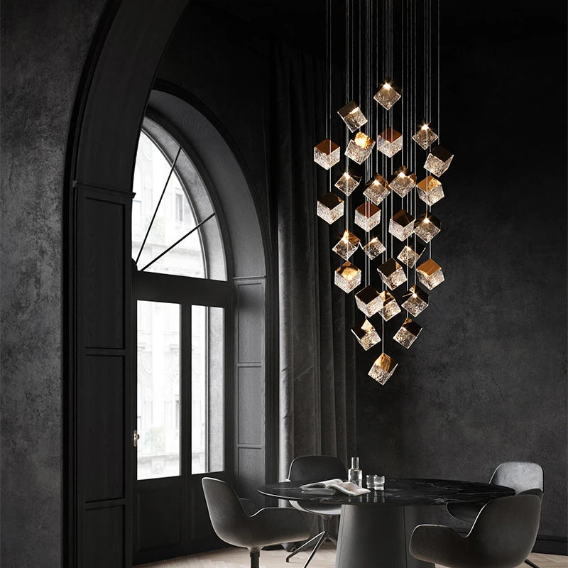 Aren Cube Large Pendant Light For High Ceilings  Seus Lighting