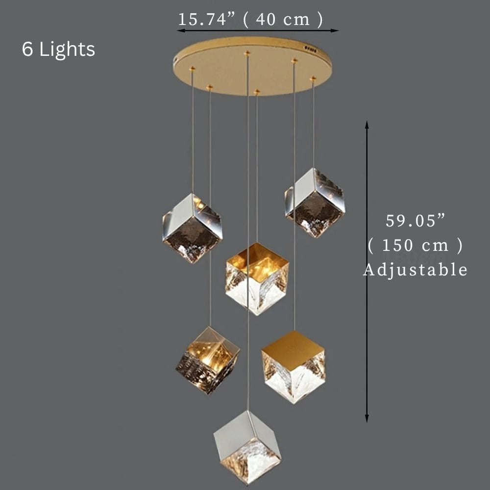 Aren Cube Large Pendant Light For High Ceilings  Seus Lighting