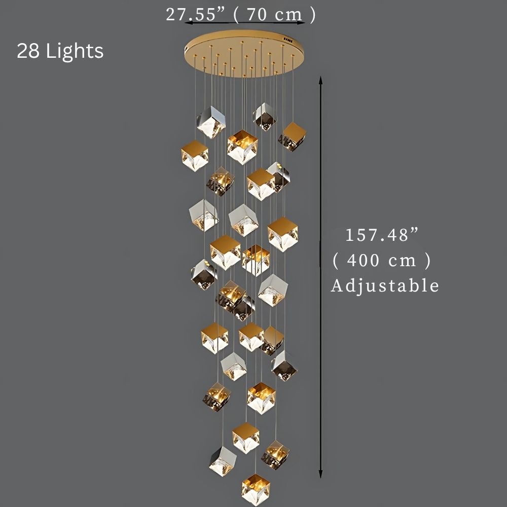 Aren Cube Large Pendant Light For High Ceilings  Seus Lighting