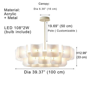 Arten Modern Acrylic Chandelier Seus Lighting