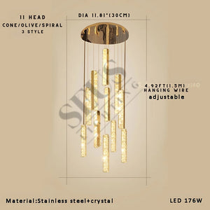 Aten Crystal Staircase Chandelier Seus Lighting