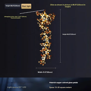 Aurora Branch Staircase Chandelier Seus Lighting