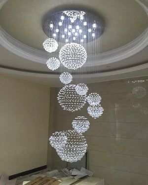 Ball Design Extra Large Crystal Chandelier for High Ceiling Seus Lighting