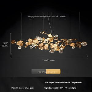 Bedya Linear Branch Chandelier Seus Lighting