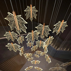 Bely Nordic Gold Long Stairwell Chandelier - Ceiling Light Seus Lighting