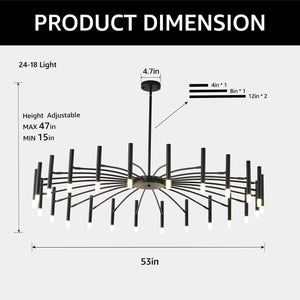 Berny Ceiling Modern Chandelier 12/18/24 Lights Seus Lighting