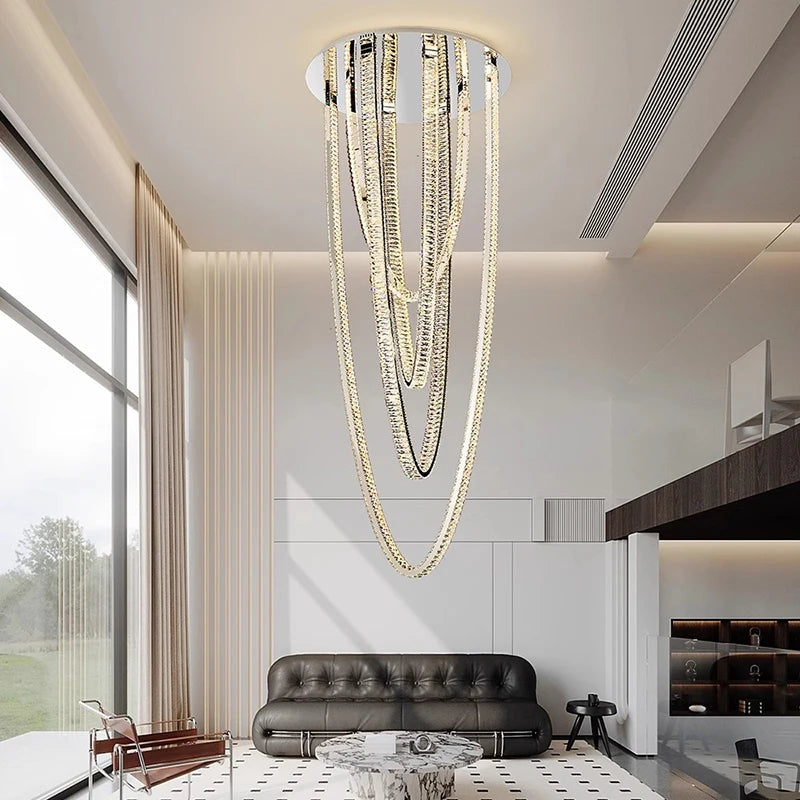 Bix Crystal Hanging Chandelier Seus Lighting