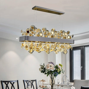 Modern Crystal chandelier for Dining Room - Gold/Black Seus Lighting