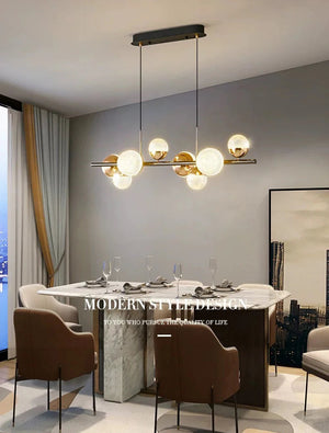 Black and Gold Glass Globe Chandelier 8/10 Light Seus Lighting