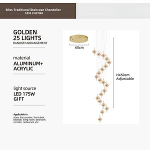 Bliss Traditional Staircase Chandelier Seus Lighting