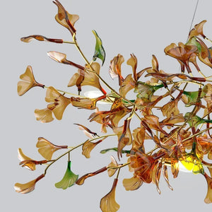 Calla Ginko Leaf Linear Chandelier Seus Lighting