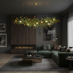 Calla Ginko Leaf Linear Chandelier Seus Lighting