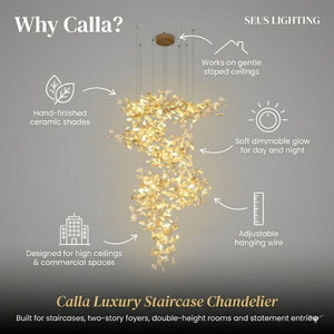 Calla Luxury Staircase Chandelier Seus Lighting