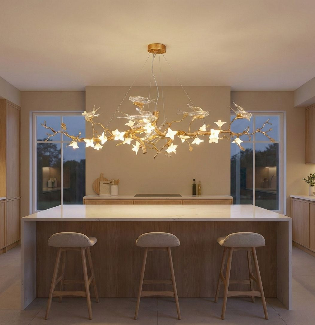 Calyx Bird Branch Chandelier for Dining Room Seus Lighting