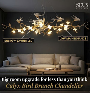 Calyx Bird Branch Chandelier for Dining Room Seus Lighting