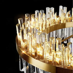 Cesi Foyer Crystal Chandelier Black / Silver / Gold Colours Seus Lighting