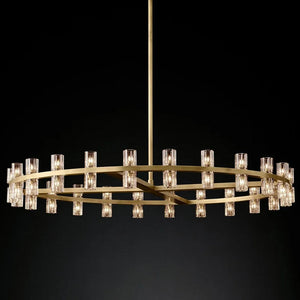 Circular Pendant Light with Crystal Glass Shades Seus Lighting