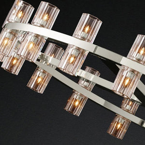 Circular Pendant Light with Crystal Glass Shades Seus Lighting