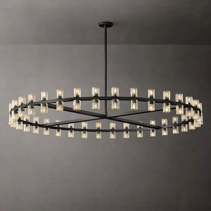 Circular Pendant Light with Crystal Glass Shades Seus Lighting