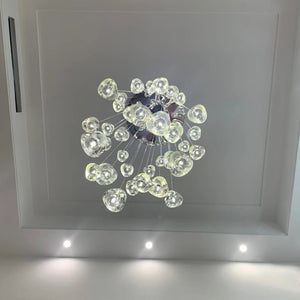 Clear Crystal Bubble Chandelier For High Ceiling Foyer Seus Lighting