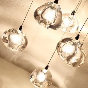 Clear Crystal Bubble Chandelier For High Ceiling Foyer Seus Lighting
