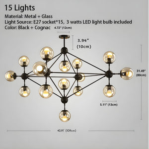 Contemporary Black Chandeliers 15/21 Heads Seus Lighting