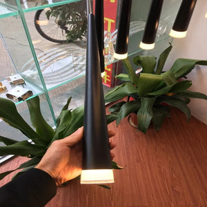 Contemporary Black LED Pendant Light for Stairwell Seus Lighting