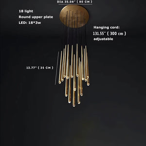 Contemporary Chandelier for High Ceiling Living Room & Foyer Seus Lighting