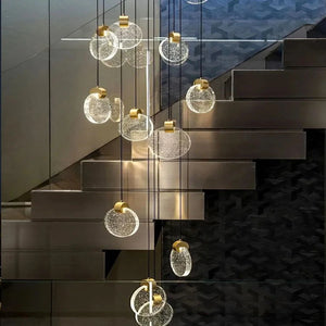 Contemporary LED Chandelier with Crystal Pendant Seus Lighting