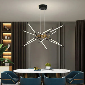 Contemporary LED Spoke Pendant Light Fixture Seus Lighting