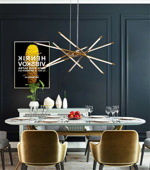 Contemporary LED Spoke Pendant Light Fixture Seus Lighting