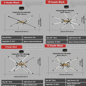 Contemporary LED Spoke Pendant Light Fixture Seus Lighting