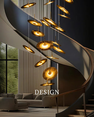 Coren Multi Glass Pendant Chandelier Seus Lighting