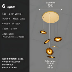 Coren Multi Glass Pendant Chandelier Seus Lighting