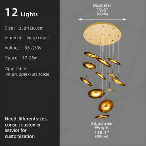 Coren Multi Glass Pendant Chandelier Seus Lighting