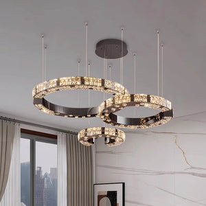 Cosmo Luxury Circle Crystal Chandelier Seus Lighting