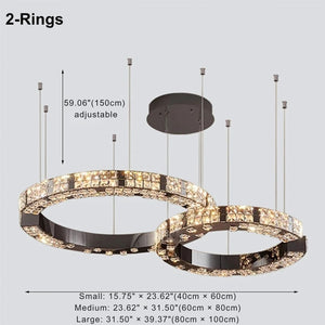 Cosmo Luxury Circle Crystal Chandelier Seus Lighting