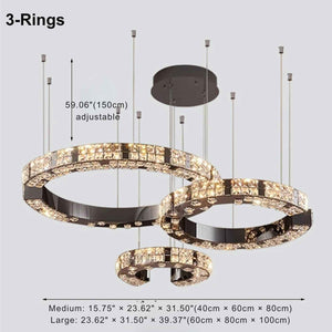 Cosmo Luxury Circle Crystal Chandelier Seus Lighting